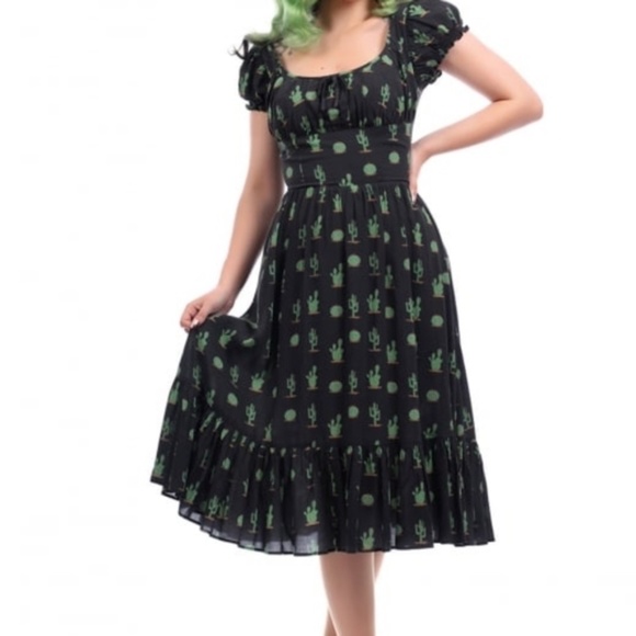 Collectif Carmen Cactus gypsy dress in XXXS / 0 US - Picture 2 of 6